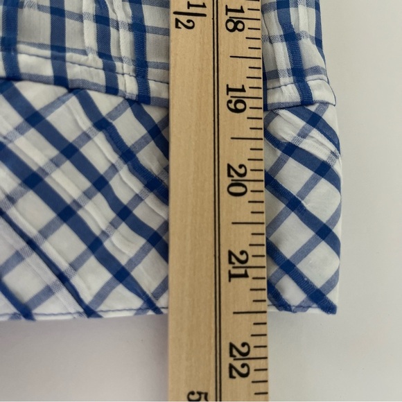 Foxcroft White Blue Check Button Shirt - Picture 13 of 13